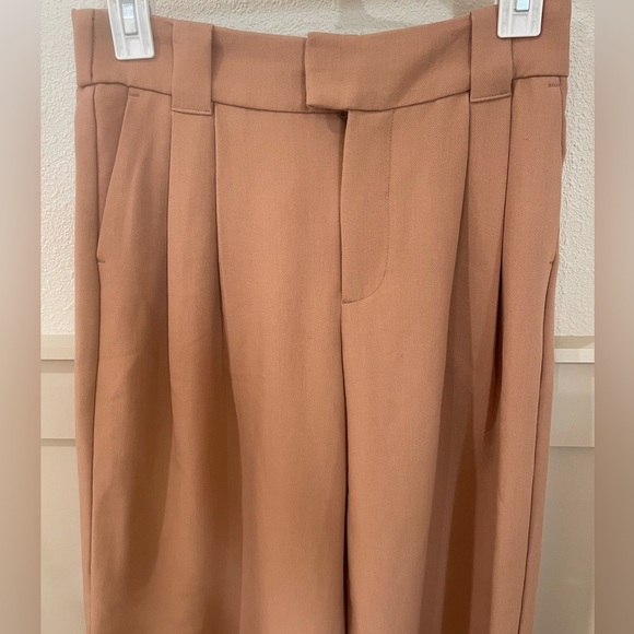 Abercrombie and Fitch Tan Wide-Leg Pleated Trousers XS - Picture 2 of 6